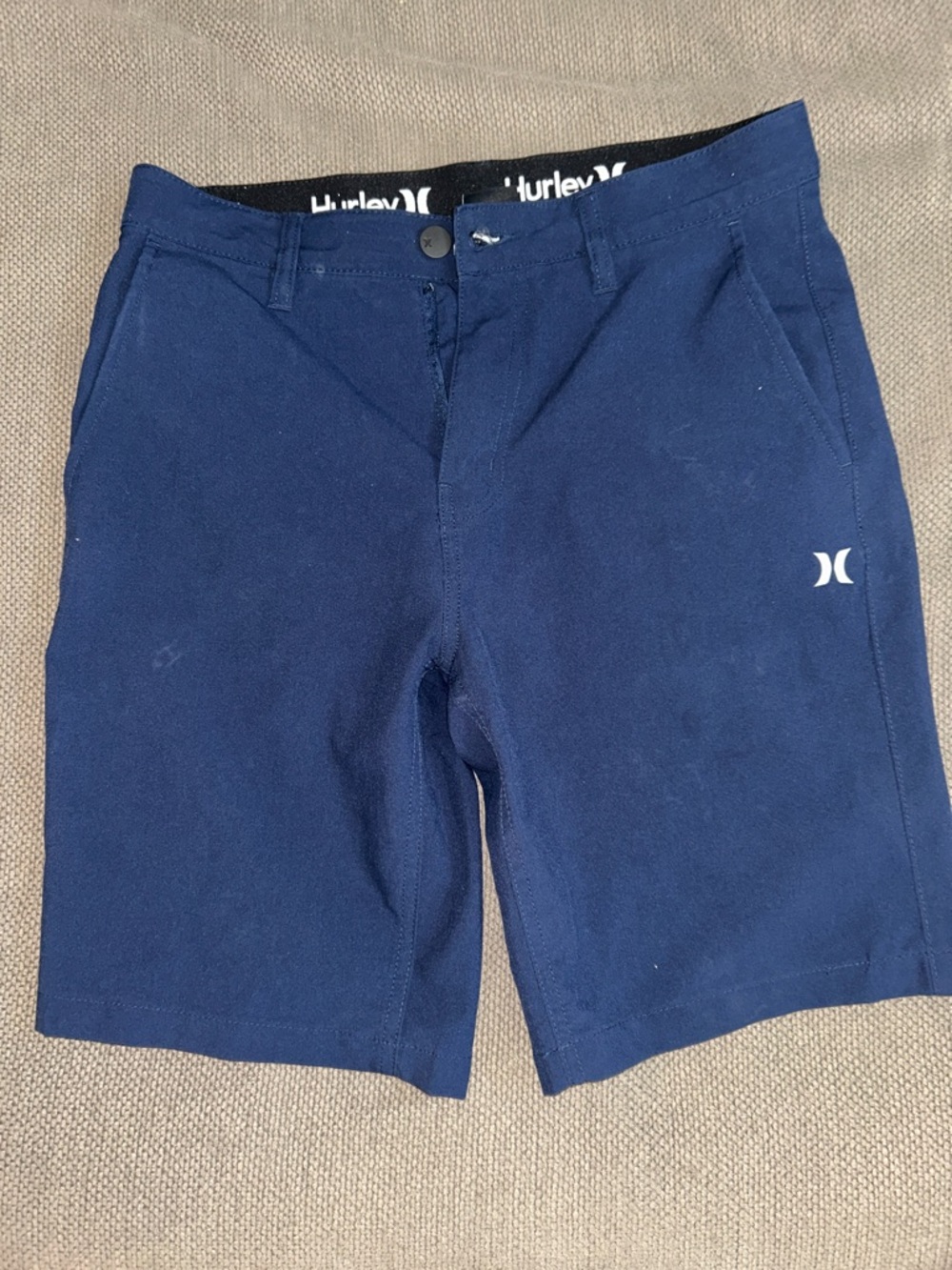 Hurley Men's Navy Blue Flat-Front Performance Shorts